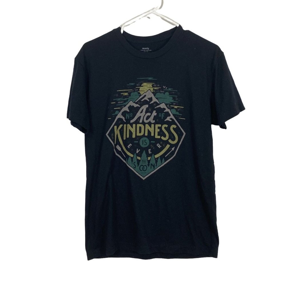 No Act Kindness Is Ever Soon Sevenly Limited Edition Mens Black Tee Sz S